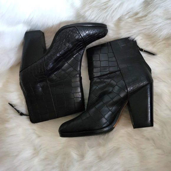 rag & bone Newbury black croc boots - Picture 3 of 14